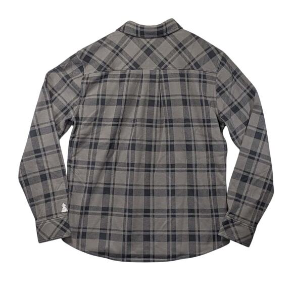NWT Chubbies The Iron Curtain Plaid Flannel Overshirt Mens M Gray Black - Picture 2 of 12